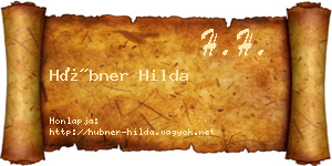Hübner Hilda névjegykártya